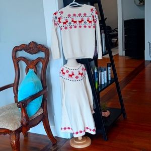 Christmas sweater dress and matching sweater